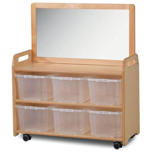 Chariot de rangement avec miroir sécurisé Chariot De Rangement Avec Miroir Sécurisé -KIDEA BOUTIQUE chariot de rangement avec miroir securise 1