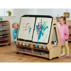 Chevalet Mobile 4 Enfants Avec Rangement 2 Chevalet Mobile 4 Enfants Avec Rangement -KIDEA BOUTIQUE chevalet mobile 4 enfants avec rangement 2