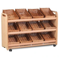 Etagère Mobile Avec 12 Bacs Inclinés