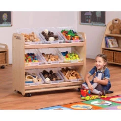 Etagère Mobile Avec 6 Bacs Inclinés