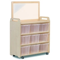 Grand Chariot De Rangement Avec Miroir Sécurisé