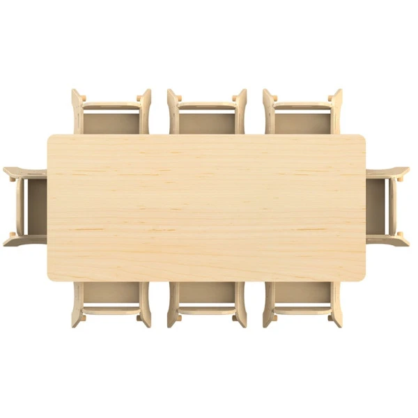 Grande Table Rectangle Et 8 Fauteuils T00 Ou T0