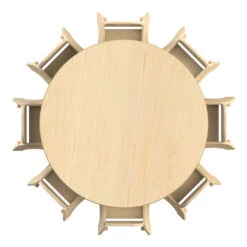 Grande Table Ronde Et 8 Fauteuils T00 Ou T0