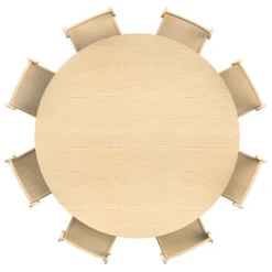 Grande Table Ronde Millhouse Et 8 Chaises T0 Ou T1