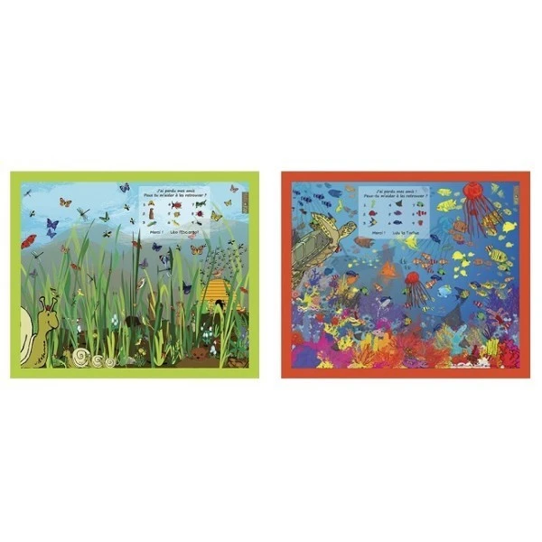 Pack 2 jeux cherche et trouve - Lulu et Léo Pack 2 Jeux Cherche Et Trouve - Lulu Et Léo -KIDEA BOUTIQUE jeu cherche et trouve lulu la tortue 1