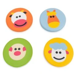 4 Galettes En Mousse - Motifs Animaux De La Ferme