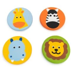 4 Galettes Mousse - Motifs Animaux De La Jungle