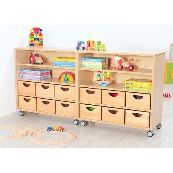 Meuble avec étagères et roulettes Meuble Avec étagères Et Roulettes -KIDEA BOUTIQUE meuble collectivite etageres roulettes 1