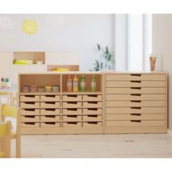 Meuble Large 20 Petits Bacs Bois -KIDEA BOUTIQUE meuble large 20 petits bacs bois 2