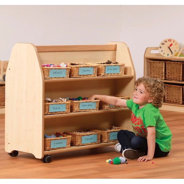 Meuble mobile 2 faces avec étagères Meuble Mobile 2 Faces Avec étagères -KIDEA BOUTIQUE meuble mobile 2 faces avec etageres 1