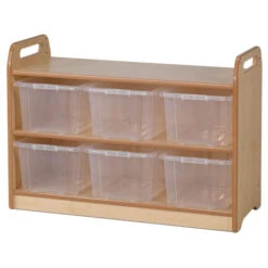 Meuble Montessori Avec Miroir Sécurisé Et Bacs à Jouets