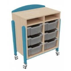 Meuble Sur Roulettes Avec 6 Bacs -KIDEA BOUTIQUE meuble sur roulettes avec 6 bacs 5