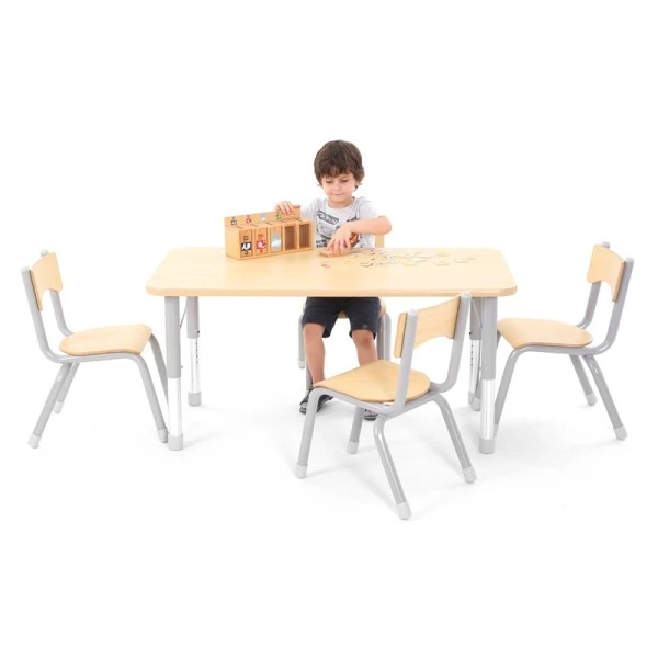 Pack table rectangulaire enfant réglable et 4 chaises Pack Table Rectangulaire Enfant Réglable Et 4 Chaises -KIDEA BOUTIQUE pack table rectangulaire enfant reglable et 4 chaises 1