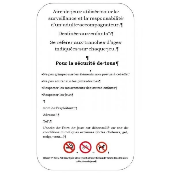 Panneau affichage aire de jeux Panneau Affichage Aire De Jeux -KIDEA BOUTIQUE panneau affichage aire de