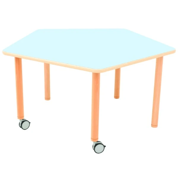 Petite table pentagonale sur roulettes classe flexible Petite Table Pentagonale Sur Roulettes Classe Flexible -KIDEA BOUTIQUE petite table pentagonale classe flexible 2