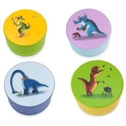 4 Poufs En Mousse - Motifs Dinosaures