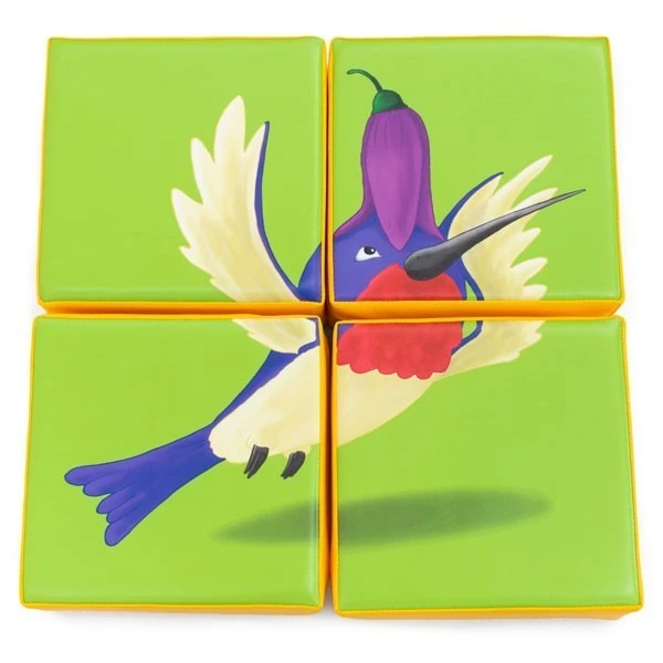 Puzzle double face en mousse (4 pièces) - Colibri et Abeille Puzzle Double Face En Mousse (4 Pièces) - Colibri Et Abeille -KIDEA BOUTIQUE puzzle creche mousse 4 pieces 2