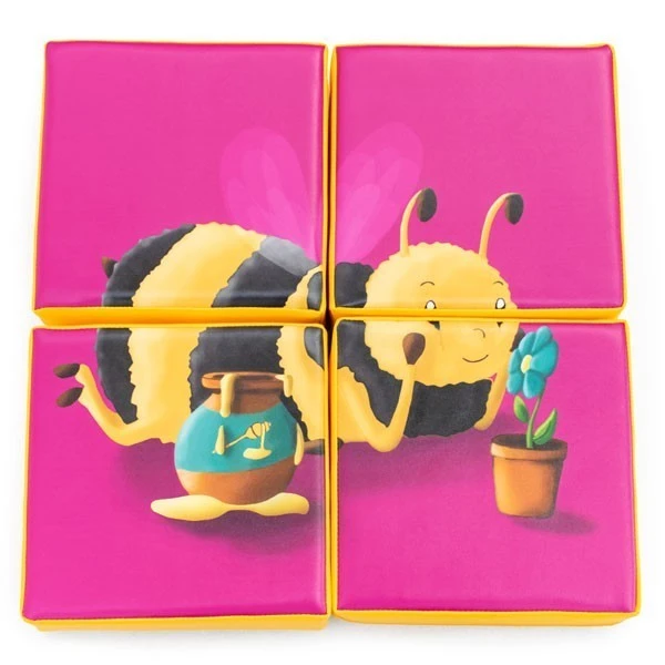 Puzzle double face en mousse (4 pièces) - Colibri et Abeille Puzzle Double Face En Mousse (4 Pièces) - Colibri Et Abeille -KIDEA BOUTIQUE puzzle creche mousse 4 pieces 3