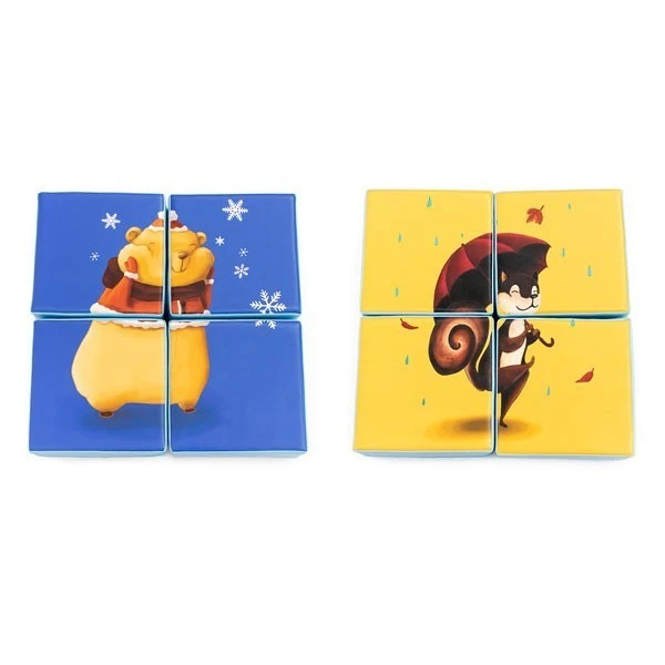 Puzzle double face en mousse (4 pièces) - Hamster et Ecureuil Puzzle Double Face En Mousse (4 Pièces) - Hamster Et Ecureuil -KIDEA BOUTIQUE puzzle double face mousse creche