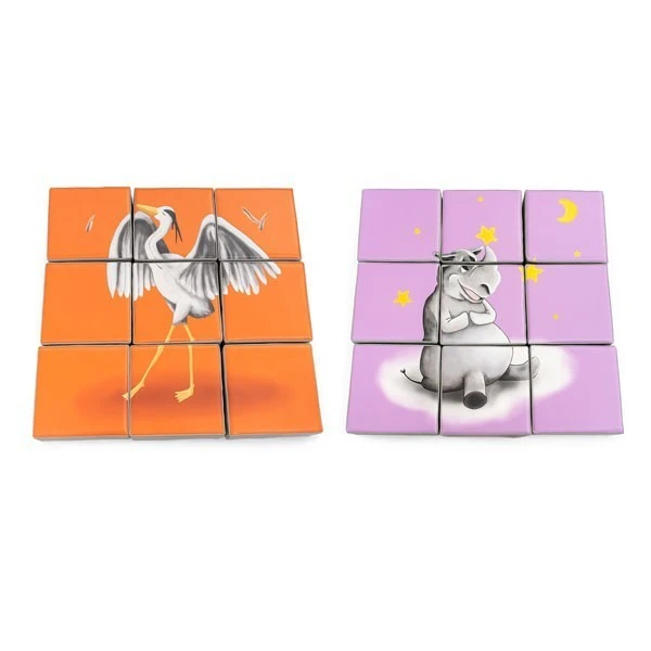 Puzzle double face en mousse (9 pièces) - Héron et Rhinocéros Puzzle Double Face En Mousse (9 Pièces) - Héron Et Rhinocéros -KIDEA BOUTIQUE puzzle double faces en mousse 9 pieces 1