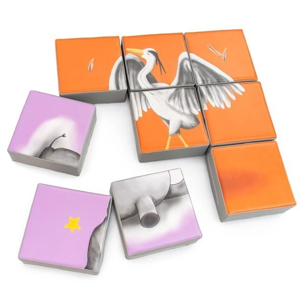 Puzzle double face en mousse (9 pièces) - Héron et Rhinocéros Puzzle Double Face En Mousse (9 Pièces) - Héron Et Rhinocéros -KIDEA BOUTIQUE puzzle double faces en mousse 9 pieces