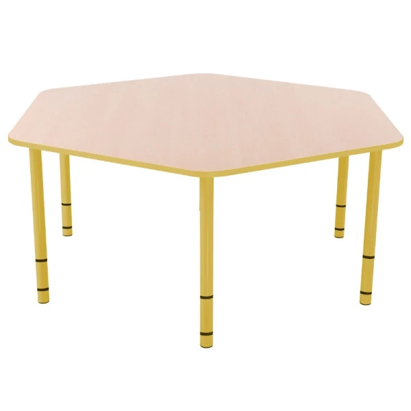 Table enfant hexagonale réglable - de 40 à 58 cm Table Enfant Hexagonale Réglable - De 40 à 58 Cm -KIDEA BOUTIQUE table enfant hexagonale reglable de 40 a 58 cm 3