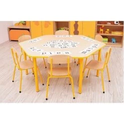 Table Enfant Hexagonale Réglable - De 40 à 58 Cm 8 Table Enfant Hexagonale Réglable - De 40 à 58 Cm -KIDEA BOUTIQUE table enfant hexagonale reglable de 40 a 58 cm 8