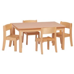 Table Rectangle Et Chaises Bois Pour Crèche