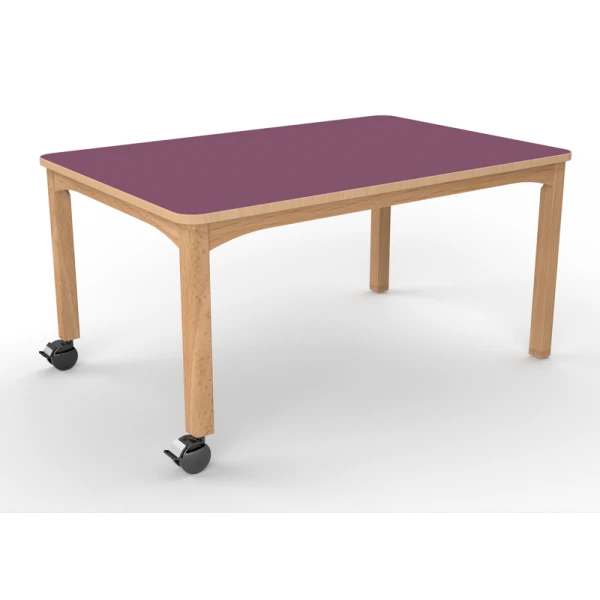 Table rectangulaire avec roulettes - 120 x 60 cm Table Rectangulaire Avec Roulettes - 120 X 60 Cm -KIDEA BOUTIQUE table rectangulaire roulettes wikicat creche 2