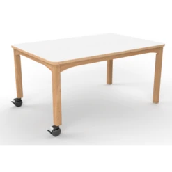 Table Rectangulaire Avec Roulettes - 120 X 60 Cm 4 Table Rectangulaire Avec Roulettes - 120 X 60 Cm -KIDEA BOUTIQUE table rectangulaire roulettes wikicat creche 3