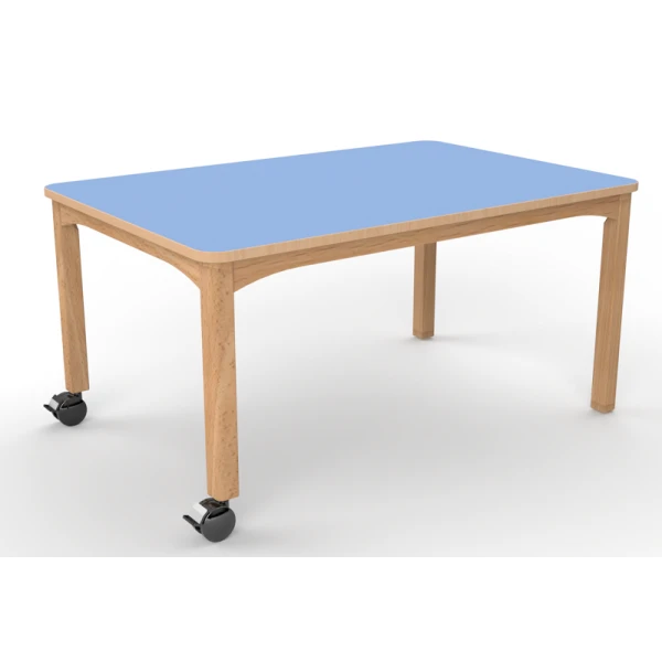 Table rectangulaire avec roulettes - 120 x 60 cm Table Rectangulaire Avec Roulettes - 120 X 60 Cm -KIDEA BOUTIQUE table rectangulaire roulettes wikicat creche 4