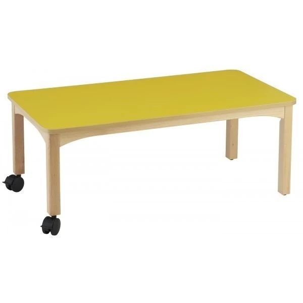 Table rectangulaire avec roulettes - 120 x 60 cm Table Rectangulaire Avec Roulettes - 120 X 60 Cm -KIDEA BOUTIQUE table rectangulaire roulettes wikicat creche
