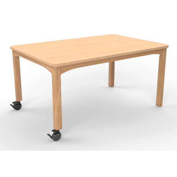 Table rectangle avec roulettes - 120 x 60 cm Table Rectangle Avec Roulettes - 120 X 60 Cm -KIDEA BOUTIQUE table rectangulaire roulettes wikicat maternelle 1