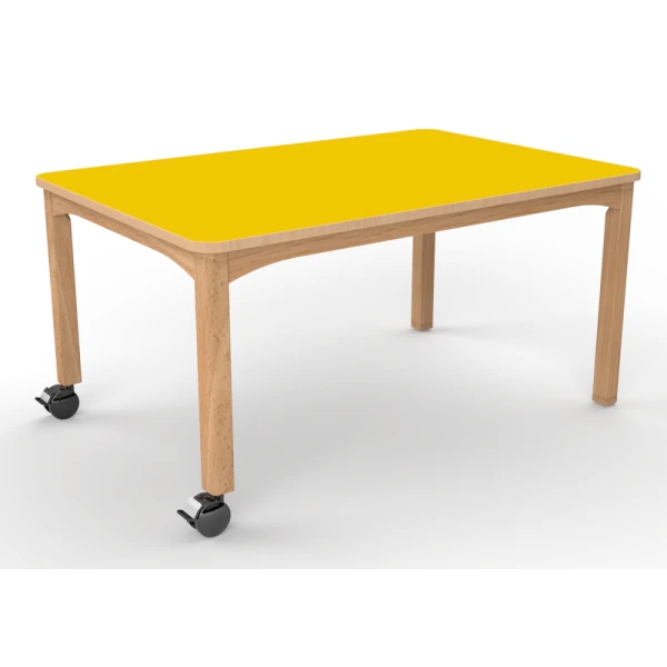 Table rectangle avec roulettes - 120 x 60 cm Table Rectangle Avec Roulettes - 120 X 60 Cm -KIDEA BOUTIQUE table rectangulaire roulettes wikicat maternelle 3