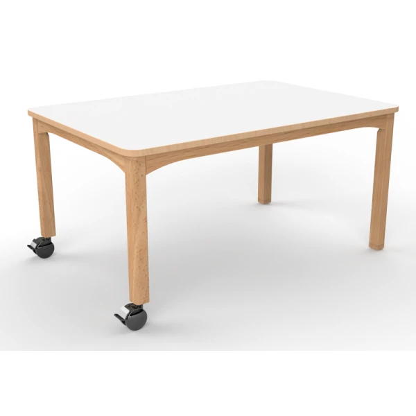 Table rectangle avec roulettes - 120 x 60 cm Table Rectangle Avec Roulettes - 120 X 60 Cm -KIDEA BOUTIQUE table rectangulaire roulettes wikicat maternelle 4