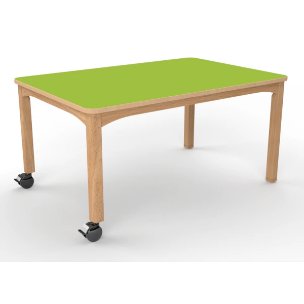 Table rectangle avec roulettes - 120 x 60 cm Table Rectangle Avec Roulettes - 120 X 60 Cm -KIDEA BOUTIQUE table rectangulaire roulettes wikicat maternelle