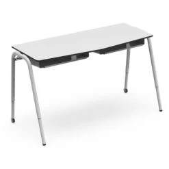 Table Scolaire 2 élèves Avec Roulettes